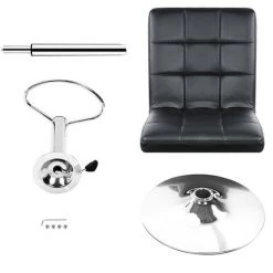 YONGQING Lot De 2 Tabourets De Bar NOIR En Simili Cuir Chaises Bar Style Contemporain - Noir -banc et tabouret Soldes Boutique 33501529 3