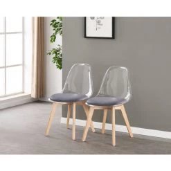 CONCEPT-USINE Lot De 2 Chaises Transparentes Gris Foncé CELINE - Gris 7 CONCEPT-USINE Lot De 2 Chaises Transparentes Gris Foncé CELINE - Gris -banc et tabouret Soldes Boutique 33502006 2