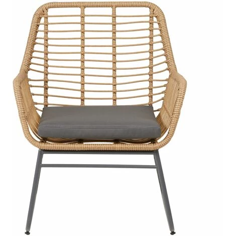 IDIMEX Chaise De Salle à Manger BOREAL Fauteuil D'intérieur Ou D'extérieur En Imitation Rotin, Piètement En Acier Noir, Avec 1 Coussin - Brun 5 IDIMEX Chaise De Salle à Manger BOREAL Fauteuil D'intérieur Ou D'extérieur En Imitation Rotin, Piètement En Acier Noir, Avec 1 Coussin - Brun – Image 3