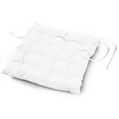 Paris Prix - Galette De Chaise "essentiel" 40x40cm Blanc