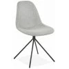 Paris Prix - Chaise Design En Tissu "monica" 84cm Gris & Noir