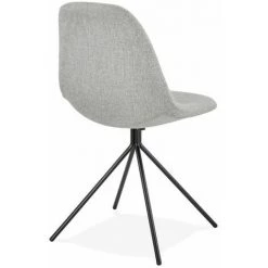 Paris Prix - Chaise Design En Tissu "monica" 84cm Gris & Noir -banc et tabouret Soldes Boutique 33662975 4