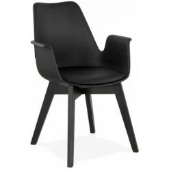 Paris Prix - Chaise Design Avec Accoudoirs "baum" 82cm Noir