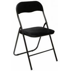 FIVE SIMPLY SMART Chaise Pliante En Velours "Basic" 79cm Noir