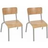 Paris Prix - Lot De 2 Chaises Enfant "ecolier" 50cm Naturel & Gris -banc et tabouret Soldes Boutique 33679291 1