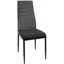 Paris Prix - Chaise Design En Velours "victor" 94cm Gris