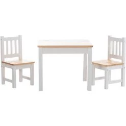 CLP Ensemble Table Et Chaises Pour Enfants Mides Nature/blanc -banc et tabouret Soldes Boutique 33858827 2