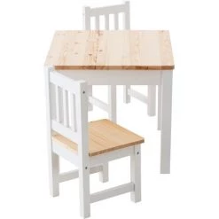 CLP Ensemble Table Et Chaises Pour Enfants Mides Nature/blanc -banc et tabouret Soldes Boutique 33858827 3