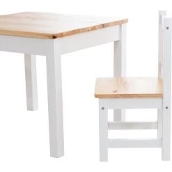 CLP Ensemble Table Et Chaises Pour Enfants Mides Nature/blanc -banc et tabouret Soldes Boutique 33858827 5