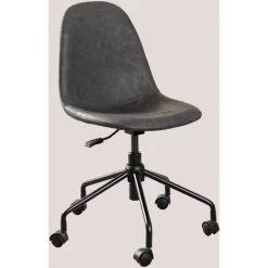 Chaise De Bureau En Similicuir Glamm SKLUM Simili Cuir - Acier Anthracite - Anthracite