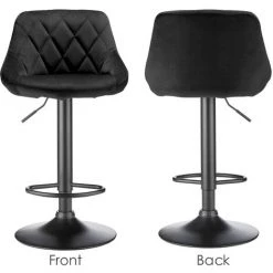 YONGQING Lot De 6 Chaises De Bar, Tabourets Hauts, Siège De Cuisine, Hauteur Réglable, Repose-pieds En Métal, Surface De Tabouret En Flanelle - Noir - Noir 9 YONGQING Lot De 6 Chaises De Bar, Tabourets Hauts, Siège De Cuisine, Hauteur Réglable, Repose-pieds En Métal, Surface De Tabouret En Flanelle - Noir - Noir -banc et tabouret Soldes Boutique 33913567 3