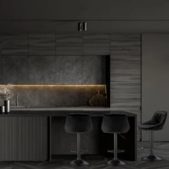 YONGQING Lot De 6 Chaises De Bar, Tabourets Hauts, Siège De Cuisine, Hauteur Réglable, Repose-pieds En Métal, Surface De Tabouret En Flanelle - Noir - Noir 11 YONGQING Lot De 6 Chaises De Bar, Tabourets Hauts, Siège De Cuisine, Hauteur Réglable, Repose-pieds En Métal, Surface De Tabouret En Flanelle - Noir - Noir -banc et tabouret Soldes Boutique 33913567 5