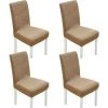 BARES Housses De Chaise Extensibles Pour Salle à Manger, 4 Housses De Chaise De Cuisine Lavables Amovibles, Housses De Chaise De Salle à Manger Universelles Protecteur De Siège Pour Chaises à Dossier Normal (marron Clair) -banc et tabouret Soldes Boutique 34052279 1