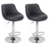 TALKEACH Tabouret De Bar, Lot De 2, Tabouret De Comptoir, Chaise De Bar, Chaise Longue, Chaise Rembourrée Avec Dossier En Cuir Synthétique Et Métal, Réglable En Hauteur, Pivotant, Noir -banc et tabouret Soldes Boutique 34197030 1