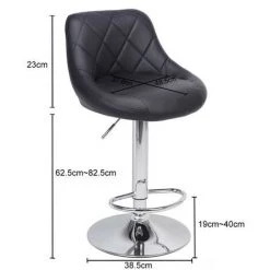 TALKEACH Tabouret De Bar, Lot De 2, Tabouret De Comptoir, Chaise De Bar, Chaise Longue, Chaise Rembourrée Avec Dossier En Cuir Synthétique Et Métal, Réglable En Hauteur, Pivotant, Noir -banc et tabouret Soldes Boutique 34197030 2