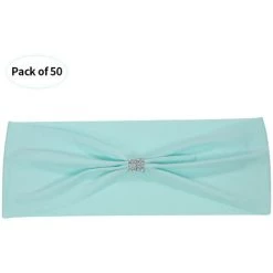 ASUPERMALL Bling Bling Mariage Chaise Ceintures Arcs Elastique Spandex Chaise Sash Couvre Bandes De Mariage Fournitures Decorations, Bleu Clair, 50 Pcs - Bleu Clair, 50 Pcs -banc et tabouret Soldes Boutique 34204693 2