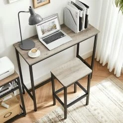 SONGMICS VASAGLE Lot De 2 Chaises De Bar, Tabourets Hauts, Sièges, Pour Cuisine, Salle à Manger, Salon, Style Industriel, Grège Et Noir LBC065B02 - Grège Et Noir -banc et tabouret Soldes Boutique 34699683 3