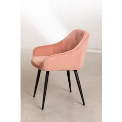Chaise De Salle à Manger En Velours Zilen SKLUM Velours - Fer BLUSH - BLUSH -banc et tabouret Soldes Boutique 34931784 4
