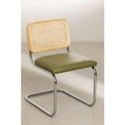 Chaise En Similicuir Tento SKLUM Simili Cuir - Bois D'orme Vert Militaire - Vert Militaire -banc et tabouret Soldes Boutique 34977969 3