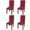 Housse De Chaise Droite Extensible 4 Pcs Bordeaux VidaXL -banc et tabouret Soldes Boutique 3508402 1