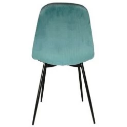 HOME DÉCO FACTORY Chaise Velours Côtelé Giulia Bleu Canard - Bleu Canard - Bleu Canard -banc et tabouret Soldes Boutique 35115039 3