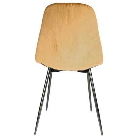 HOME DÉCO FACTORY Chaise Velours Côtelé Giulia Jaune Moutarde - Jaune Moutarde - Jaune Moutarde 7 HOME DÉCO FACTORY Chaise Velours Côtelé Giulia Jaune Moutarde - Jaune Moutarde - Jaune Moutarde – Image 5