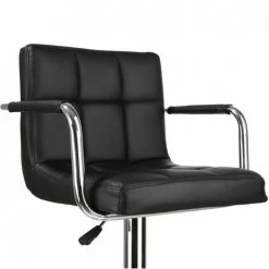 HOMFA Tabouret De Bar 2 Places Chaises De Bar Similicuir Accoudoir Tabouret Chaise Tabouret De Cuisine Noir -banc et tabouret Soldes Boutique 35550003 4