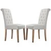 Yaheetech Lot De 2 Chaises De Salle à Manger Avec Chêne Tissu Chaise De Salon Mobilier Pour Bureau Cuisine Bar Réunion Hôtel 45,5 X 62 X 98,5cm -banc et tabouret Soldes Boutique 35572227 1