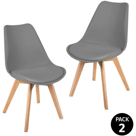 MC HAUS Pack 2 Chaises De Salle A Manger, Design Moderne, Chaises Tulip Pour Salon, Bureau, La Salle De Séjour Ou Terrasse, Dossier Ergonomique, Siege Rembourre Et Pieds En Bois, Style Scandinave, Gris Fonce 3 MC HAUS Pack 2 Chaises De Salle A Manger, Design Moderne, Chaises Tulip Pour Salon, Bureau, La Salle De Séjour Ou Terrasse, Dossier Ergonomique, Siege Rembourre Et Pieds En Bois, Style Scandinave, Gris Fonce