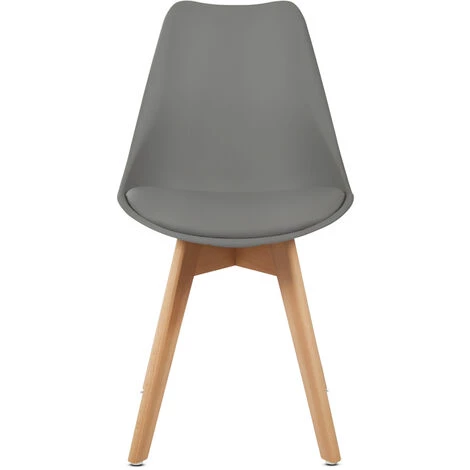 MC HAUS Pack 2 Chaises De Salle A Manger, Design Moderne, Chaises Tulip Pour Salon, Bureau, La Salle De Séjour Ou Terrasse, Dossier Ergonomique, Siege Rembourre Et Pieds En Bois, Style Scandinave, Gris Fonce 6 MC HAUS Pack 2 Chaises De Salle A Manger, Design Moderne, Chaises Tulip Pour Salon, Bureau, La Salle De Séjour Ou Terrasse, Dossier Ergonomique, Siege Rembourre Et Pieds En Bois, Style Scandinave, Gris Fonce – Image 4