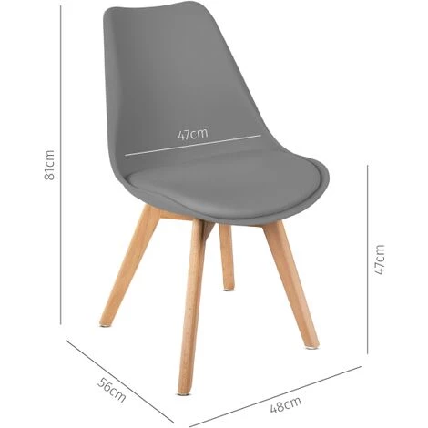MC HAUS Pack 2 Chaises De Salle A Manger, Design Moderne, Chaises Tulip Pour Salon, Bureau, La Salle De Séjour Ou Terrasse, Dossier Ergonomique, Siege Rembourre Et Pieds En Bois, Style Scandinave, Gris Fonce 7 MC HAUS Pack 2 Chaises De Salle A Manger, Design Moderne, Chaises Tulip Pour Salon, Bureau, La Salle De Séjour Ou Terrasse, Dossier Ergonomique, Siege Rembourre Et Pieds En Bois, Style Scandinave, Gris Fonce – Image 5