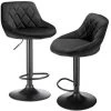 Aqrau Tabouret De Bar Flannel Stool Top Spoon | Noir 2 Pcs -banc et tabouret Soldes Boutique 35618323 1