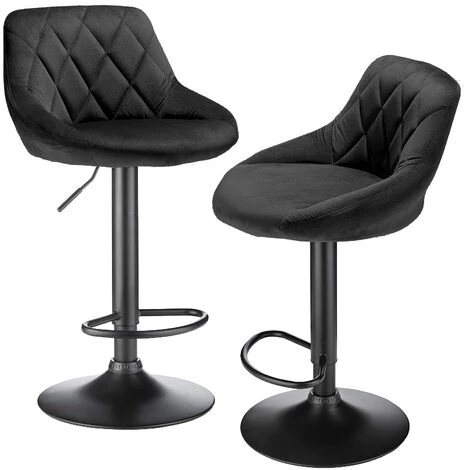 Aqrau Tabouret De Bar Flannel Stool Top Spoon | Noir 2 Pcs 3 Aqrau Tabouret De Bar Flannel Stool Top Spoon | Noir 2 Pcs