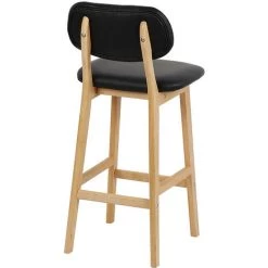 Aqrau 2 X Tabouret De Bar Avec Pieds En Bois, Tabouret De Cuisine Avec Siège En Similicuir, Noir 9 Aqrau 2 X Tabouret De Bar Avec Pieds En Bois, Tabouret De Cuisine Avec Siège En Similicuir, Noir -banc et tabouret Soldes Boutique 35618924 3