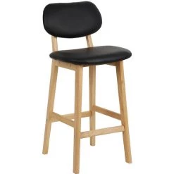 Aqrau 2 X Tabouret De Bar Avec Pieds En Bois, Tabouret De Cuisine Avec Siège En Similicuir, Noir 10 Aqrau 2 X Tabouret De Bar Avec Pieds En Bois, Tabouret De Cuisine Avec Siège En Similicuir, Noir -banc et tabouret Soldes Boutique 35618924 4
