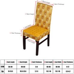 ASUPERMALL Impression 3D Spandex Spandex Chaise De Salle A Manger Extensible Couvertures Ceremonie Anti-Poussiere Chaise Screencovers Protecteurs, Jaune - Jaune -banc et tabouret Soldes Boutique 35812206 5