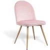 LÚZETE - CHAISE HADLEY VELOURS ROSE PIEDS HÊTRE - Rose -banc et tabouret Soldes Boutique 35836874 1