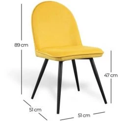 LÚZETE - CHAISE HADLEY VELOURS ROSE PIEDS HÊTRE - Rose -banc et tabouret Soldes Boutique 35836874 5