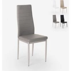 AHD AMAZING HOME DESIGN Chaises Rembourrées Similicuir Au Design Moderne Pour Restaurant Cuisine Imperial | Gris