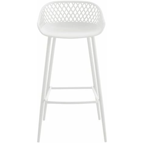 IDIMEX Lot De 2 Tabourets De Bar IREK Chaise Haute Cuisine Ou Comptoir Au Design Retro En Plastique Et Métal Blancs, Hauteur D'assise 75 Cm - Blanc/blanc 6 IDIMEX Lot De 2 Tabourets De Bar IREK Chaise Haute Cuisine Ou Comptoir Au Design Retro En Plastique Et Métal Blancs, Hauteur D'assise 75 Cm - Blanc/blanc – Image 4