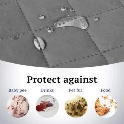 BEARSU Protecteur De Canapé Pour Chiens/chats/animaux Domestiques Housse De Canapé Protecteur De Meubles Matelassé Avec Sangle élastique Antidérapante Housses De Canapé Résistantes à L'eau Housses De Canapé Largeur Du Siège: 66", Gris Foncé -banc et tabouret Soldes Boutique 36147096 4