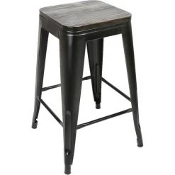 SKECTEN Tabouret De Bar Industriel Lot De 4 Tabourets Haut Industriels 76,5cm Metal Et Bois, Chaise De Bar Empilable Pour Exterieur Interieur, Max. 150kg (Hauteur 76,5cm, Noir) 10 SKECTEN Tabouret De Bar Industriel Lot De 4 Tabourets Haut Industriels 76,5cm Metal Et Bois, Chaise De Bar Empilable Pour Exterieur Interieur, Max. 150kg (Hauteur 76,5cm, Noir) -banc et tabouret Soldes Boutique 36296426 4