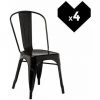 SKECTEN Lot De 4 Chaises De Salle à Manger Métalliques De Style Industriel Sans Assemblage Requis Ensemble De Chaises Vintage Empilables Pour Salle à Manger Salon Cuisine Café (Noir) -banc et tabouret Soldes Boutique 36296496 1