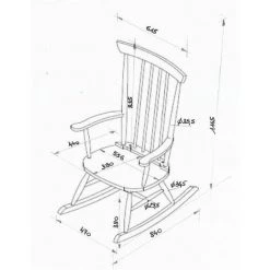 Paris Prix - Fauteuil à Bascule En Bois "rocky" 124cm Blanc -banc et tabouret Soldes Boutique 36353583 3