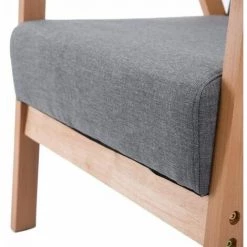 EGGREE Lot De 2 Chaises Canapé Unique Fauteuil Salon à Manger Chaise Rétro Bois Et Tissu Clair - Gris 9 EGGREE Lot De 2 Chaises Canapé Unique Fauteuil Salon à Manger Chaise Rétro Bois Et Tissu Clair - Gris -banc et tabouret Soldes Boutique 36418698 3