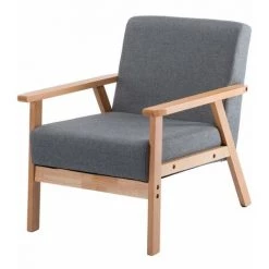 EGGREE Lot De 2 Chaises Canapé Unique Fauteuil Salon à Manger Chaise Rétro Bois Et Tissu Clair - Gris 11 EGGREE Lot De 2 Chaises Canapé Unique Fauteuil Salon à Manger Chaise Rétro Bois Et Tissu Clair - Gris -banc et tabouret Soldes Boutique 36418698 5