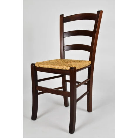 T M C S Tommychairs - Set 2 Chaises VENEZIA Pour Cuisine, Bar Et Salle à Manger, Robuste Structure En Bois De Hêtre Peindré En Couleur Noyer Foncé Et Assise En Paille - Noix Foncé 4 T M C S Tommychairs - Set 2 Chaises VENEZIA Pour Cuisine, Bar Et Salle à Manger, Robuste Structure En Bois De Hêtre Peindré En Couleur Noyer Foncé Et Assise En Paille - Noix Foncé – Image 2