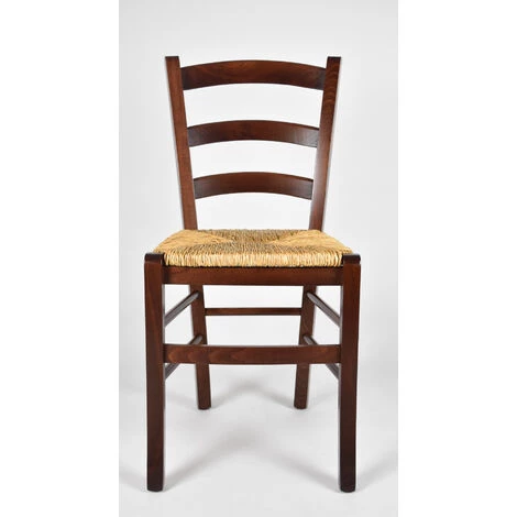 T M C S Tommychairs - Set 2 Chaises VENEZIA Pour Cuisine, Bar Et Salle à Manger, Robuste Structure En Bois De Hêtre Peindré En Couleur Noyer Foncé Et Assise En Paille - Noix Foncé 5 T M C S Tommychairs - Set 2 Chaises VENEZIA Pour Cuisine, Bar Et Salle à Manger, Robuste Structure En Bois De Hêtre Peindré En Couleur Noyer Foncé Et Assise En Paille - Noix Foncé – Image 3