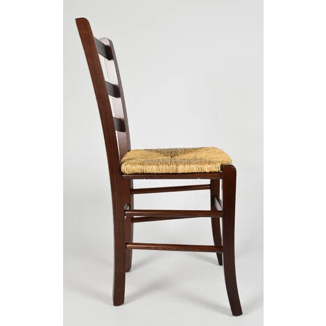 T M C S Tommychairs - Set 2 Chaises VENEZIA Pour Cuisine, Bar Et Salle à Manger, Robuste Structure En Bois De Hêtre Peindré En Couleur Noyer Foncé Et Assise En Paille - Noix Foncé 6 T M C S Tommychairs - Set 2 Chaises VENEZIA Pour Cuisine, Bar Et Salle à Manger, Robuste Structure En Bois De Hêtre Peindré En Couleur Noyer Foncé Et Assise En Paille - Noix Foncé – Image 4