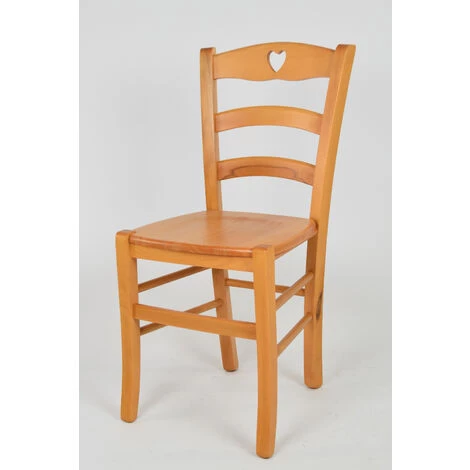 T M C S Tommychairs - Set 2 Chaises CUORE Pour Cuisine, Bar Et Salle à Manger, Robuste Structure En Bois De Hêtre Peindré En Couleur Miel Et Assise En Bois 4 T M C S Tommychairs - Set 2 Chaises CUORE Pour Cuisine, Bar Et Salle à Manger, Robuste Structure En Bois De Hêtre Peindré En Couleur Miel Et Assise En Bois – Image 2